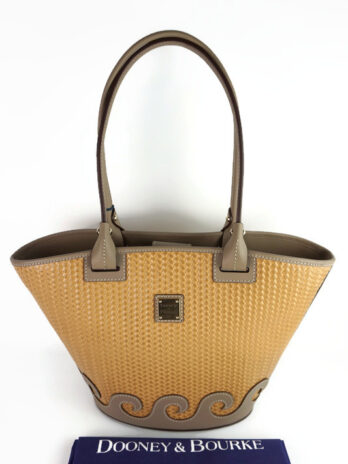 Dooney & Bourke Light Taupe Beacon Woven Leather Atlantic Tote-NWT
