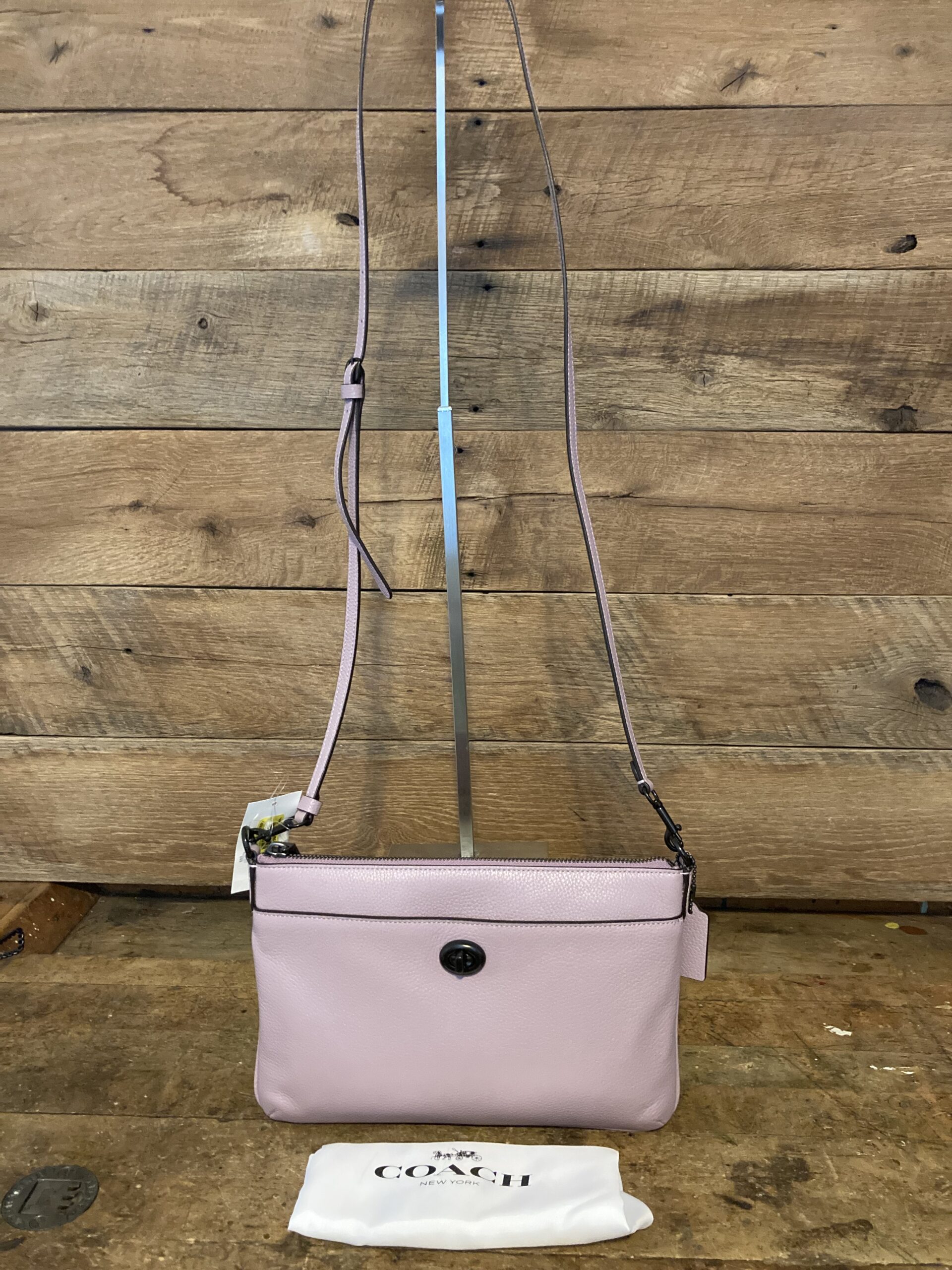 Coach Polly Ice Purple Pebbled Leather Crossbody
