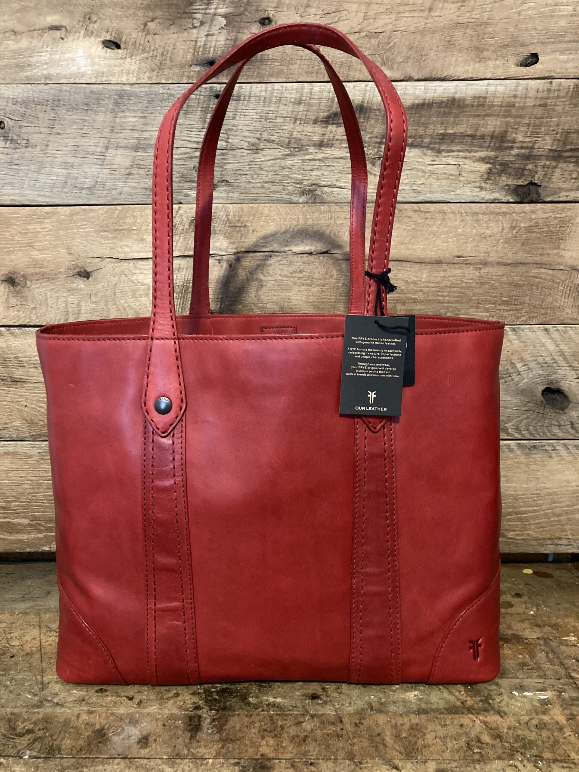 Frye Melissa Red Leather Large Shopper & Matching Melissa Zip Wallet